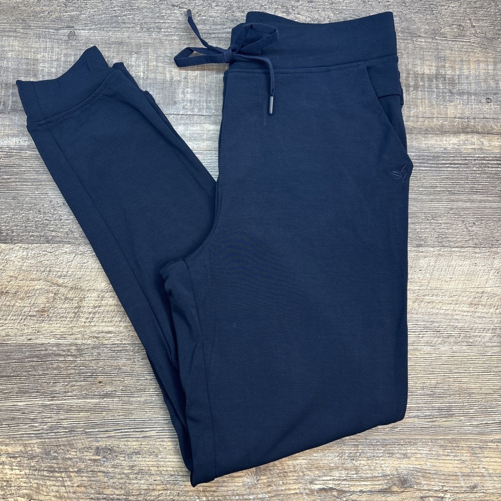 Cozy Earth Joggers Men's Small Brushed Bamboo Pants Navy Drawstring Pockets NEW